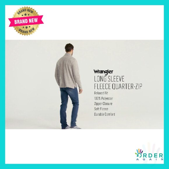 Men's Quarter-Zip Fleece Pullover Relaxed Fit Classic Winter Layering Essential - Picture 7 of 8